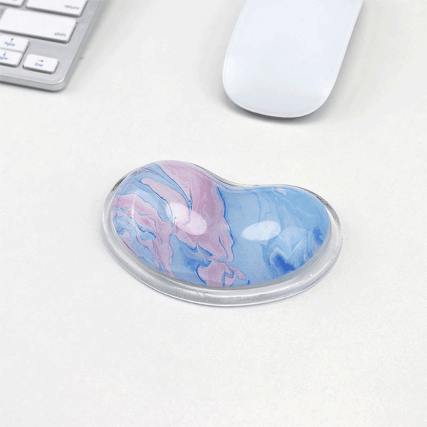 Silicone Crystal Wrist Support Pad - Milky Blue Marble Mouse Pads Iconix 