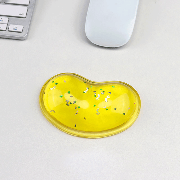 Silicone Crystal Wrist Support Pad - Yellow Glitter Mouse Pads Iconix 