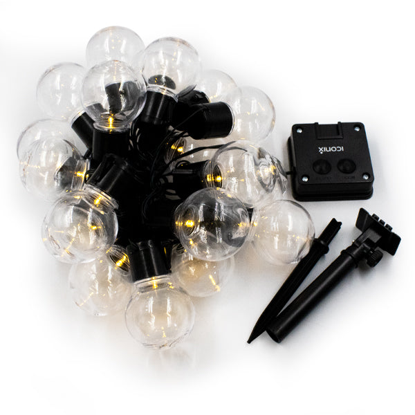 Solar Powered Retro Bulb String Of 10 / 20 LED Lights lighting Iconix 