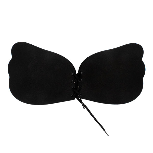 Strapless Backless Adhesive Invisible Push-up Reusable Butterfly Bra - Black Invisible Bras Iconix 