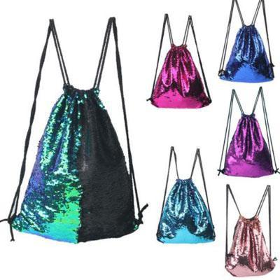 Two Colour Sequin Mermaid Drawstring Bag