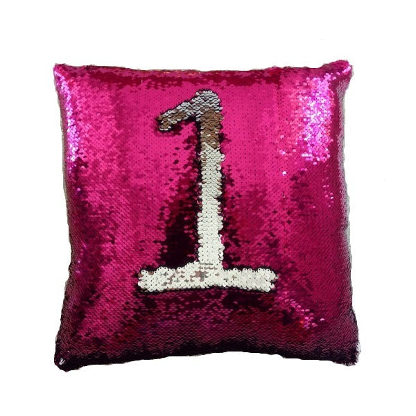 Two Way Mermaid Sequin Pillow or Cushion Iconix Hot Pink/Silver 