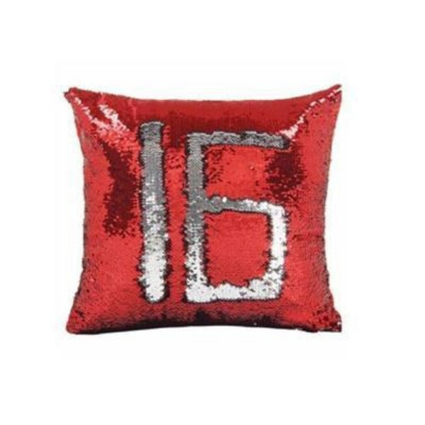 Two Way Mermaid Sequin Pillow or Cushion Iconix Red/Silver 