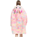 Unisex Multi-coloured Unicorn Oversized Plush Blanket Hoodie Adult Blanket Hoodies Iconix 
