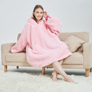 Unisex Pink Unicorn Oversized Plush Hooded Blanket Adult Blanket Hoodies Iconix 