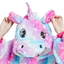 Unisex Purple and Blue Unicorn Oversized Plush Blanket Hoodie Adult Blanket Hoodies Iconix 