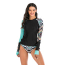 Women's Aqua Geometrics Long Sleeve Two-Piece Swimwear Long Sleeve Swimwear Iconix 