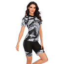 Women's Black and White Fern Short Sleeve Swimwear Long Sleeve Swimwear Iconix 