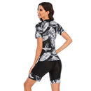 Women's Black and White Fern Short Sleeve Swimwear Long Sleeve Swimwear Iconix 