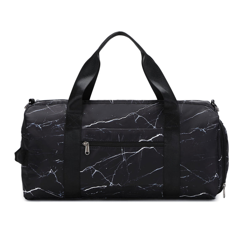 Women’s Black and White Marble Wet and Dry Gym Bag Gym Bags Iconix 