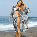 Women's Black and White Prism Beach Cover-up Beach Cover-Up Iconix 