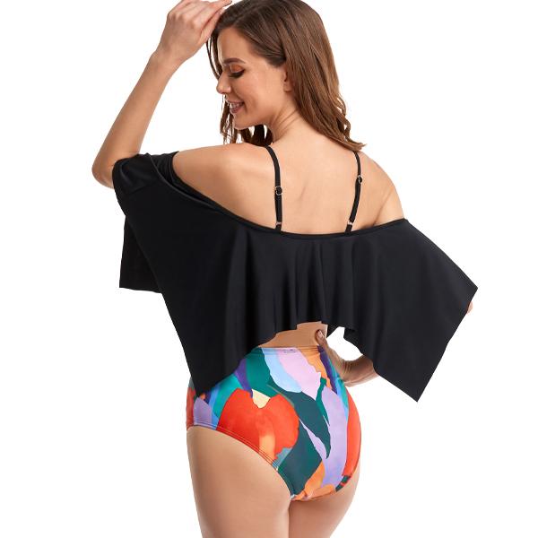 Women's Black Frill Two-piece Bikini Bikini Iconix 