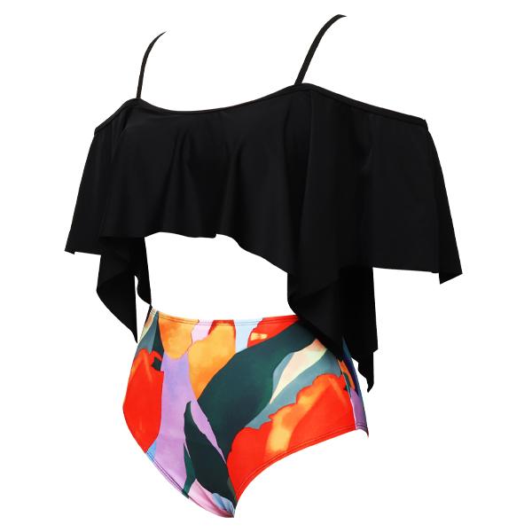 Women's Black Frill Two-piece Bikini Bikini Iconix 