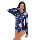 Women's Blue and Pink Long Sleeve Zip Swimwear Long Sleeve Swimwear Iconix 