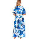 Women's Blue and White Fern Beach Cover-up beach cover-ups Iconix 