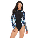 Women's Blue Azure Long Sleeve Zip Swimwear Long Sleeve Swimwear Iconix 