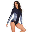 Women's Blue Bonds Long Sleeve Zip Swimwear Long Sleeve Swimwear Iconix 