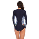 Women's Blue Bonds Long Sleeve Zip Swimwear Long Sleeve Swimwear Iconix 