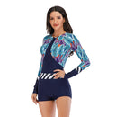 Women's Blue Island Long Sleeve Boxer Swimwear Long Sleeve Swimwear Iconix 