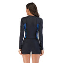 Women's Blue Temptation Long Sleeve Boxer Swimwear Long Sleeve Swimwear Iconix 