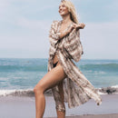 Women's Brown and White Beach Cover-up Beach Cover-Up Iconix 