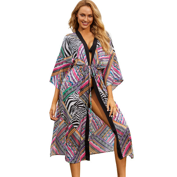 Women's Colourful Stripe Beach Cover-up beach cover-ups Iconix 