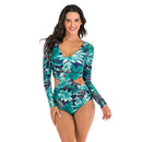 Women's Criss-Cross Blue Long Sleeve Zip Swimwear Long Sleeve Swimwear Iconix 