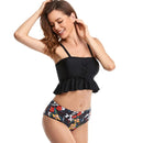 Women's Floral Bold Black Two-piece Bikini Bikini Iconix 