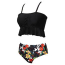 Women's Floral Bold Black Two-piece Bikini Bikini Iconix 