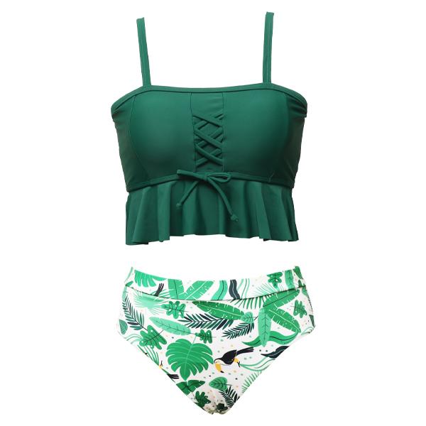 Women's Floral Gorgeous Green Two-piece Bikini Bikini Iconix 