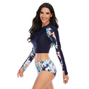 Women's Floral Island Long Sleeve Crop Two-Piece Bikini Long Sleeve Swimwear Iconix 