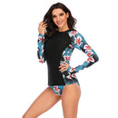 Women's Floral Island Long Sleeve Two-Piece Bikini Long Sleeve Swimwear Iconix 