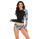 Women's Floral Island Long Sleeve Two-Piece Bikini Long Sleeve Swimwear Iconix 
