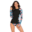 Women's Floral Island Long Sleeve Two-Piece Bikini Long Sleeve Swimwear Iconix 