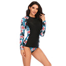 Women's Floral Island Long Sleeve Two-Piece Bikini Long Sleeve Swimwear Iconix 