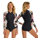 Women's Floral Pink Long Sleeve Zip Swimwear Long Sleeve Swimwear Iconix 