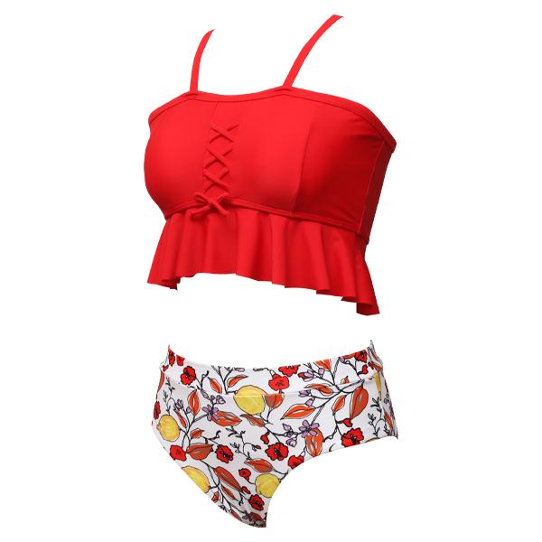 Women's Floral Radical Red Two-piece Bikini Bikini Iconix 