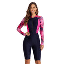 Women's Hot Pink Crush Long Sleeve Shorts Swimwear Long Sleeve Swimwear Iconix 