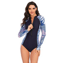 Women's Indigo Long Sleeve Zip Swimwear Long Sleeve Swimwear Iconix 