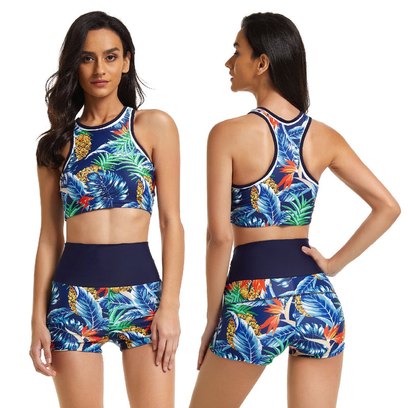 Women's Pineaple Tropics Sleeveless Swimwear Long Sleeve Swimwear Iconix 