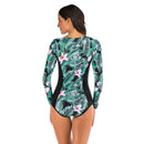 Women's Pink Flower Long Sleeve Zip Swimwear Long Sleeve Swimwear Iconix 