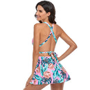 Women's Pink Flower Swimsuit Bikinis Iconix 