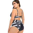 Women's Plus Size Black and White Fusion Swimwear Plus Size Swimwear Iconix 