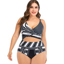 Women's Plus Size Black and White Fusion Swimwear plus size swimwear Iconix 