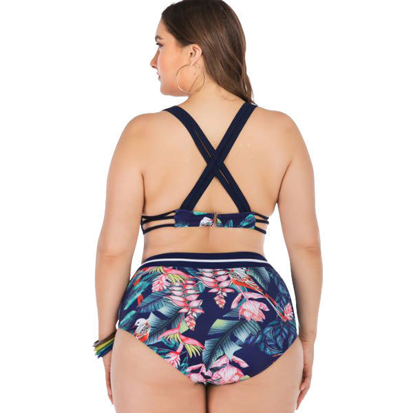 Women's Plus Size Flower Mashup Bikini plus size swimwear Iconix 