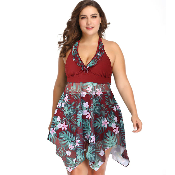 Women's Plus Size Red Beauty Flair Swimsuit