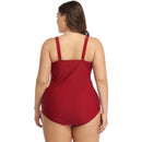 Women's Plus Size Red Tropical One-Piece Swimwear Plus Size Swimwear Iconix 