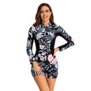 Women's Pretty Petals Long Sleeve Boxer Swimwear Long Sleeve Swimwear Iconix 