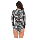 Women's Pretty Petals Long Sleeve Zip Swimwear Long Sleeve Swimwear Iconix 