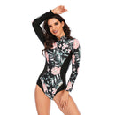 Women's Pretty Petals Long Sleeve Zip Swimwear Long Sleeve Swimwear Iconix 